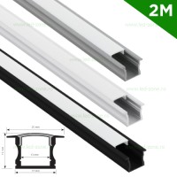 PROFILE BANDA LED - Reduceri Profil Aluminiu Incastrat Dispersor Mat 2M 13MM LZ9898 Promotie